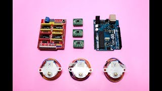 Basic Setup of GRBL CNC Shield  28BYJ48 Stepper motor  A4988 [upl. by Kirimia727]