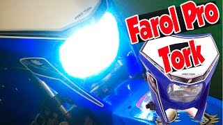 Abrindo Farol Pro Tork Universal  Teste a noite com lâmpada LED [upl. by Llain811]