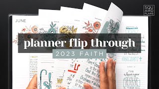 FAITH PLANNER FLIP THROUGH 2023  A Full Year of Completed Planner Spreads with Bible Lettering [upl. by Mignon692]