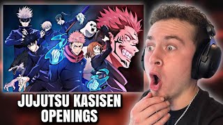 JUJUTSU KAISEN Openings 14 REACTION  New Anime Fan [upl. by Kenzie]