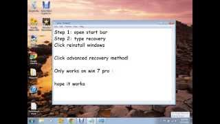 How to reset windows 7 PRO to Factory Settings [upl. by Ponzo]