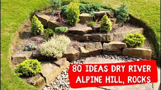 LANDSCAPING IDEAS Alpine hill garden dry river dry stream beds rock garden design [upl. by Enimsaj]