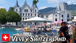 Walking and Driving in Vevey beautiful City in Switzerlandtravel holiday [upl. by Harihs]