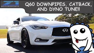 2017 Q60 Downpipes Catback and Dyno Tune  Z1 Motorsports [upl. by Acined651]