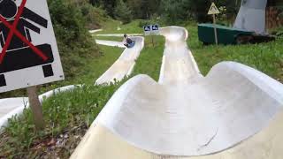 Luge Crash  Morzine France 10082015 [upl. by Nosirb]