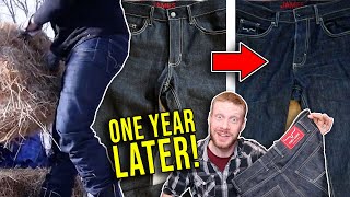 Raw Denim Kimes Ranch Jeans ONE YEAR LATER [upl. by Aihsemak]