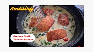 The BEST Creamy Garlic Butter Tuscan Salmon⎮Easy amp Delicious [upl. by Annohsat]