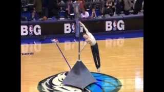 Dominic Lacasse The Flag Man NBA Halftime Show Dallas  human flag entertainmentmp4 [upl. by Anuqahs]