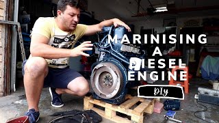 MARINISING a DIESEL ENGINE  YACHT REBUILD WEEK 67 [upl. by Hildagarde]