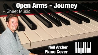 Open Arms  Journey  Piano Cover  Sheet Music [upl. by Aidnis]