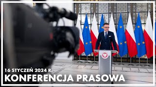 Konferencja prasowa marszałka Sejmu Szymona Hołowni [upl. by Amirak]