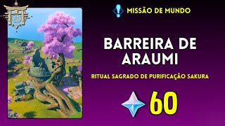 Barreira de Araumi  Ritual Sagrado de Purificação Sakura  Genshin Impact [upl. by Lanahtan]