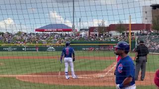 Javy Baez bats against Anaheim Angels  Chicago Cubs 2020 Spring Training [upl. by Khosrow530]