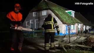 Stormschade aan de Oude Rijksweg in Rouveen [upl. by Gnoix]