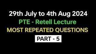 PTE Speaking Retell Lecture Part5 Aug 2024 Exam Prediction  retell Lecture pte beattheptemax [upl. by Letsyrc]