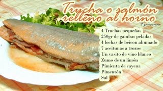 Como hacer TRUCHA O SALMÓN RELLENO al horno [upl. by Hsak369]