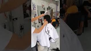 Comb over clipper haircut for ladies long hair in barbershop part 3 ladieshaircut haircut barber [upl. by Viking]