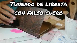 📒 Forrando LIBRETA con Cuero Falso de Papel 📚 SCRAP [upl. by Aihsel]