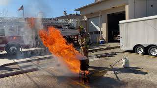 RAW Turkey fryer fire demonstration [upl. by Akiam]