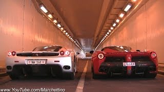 LaFerrari vs Ferrari Enzo INSANE Rev Battle [upl. by Brigit552]