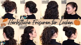 HERBSTLICHE FRISUREN FÜR LOCKEN 🍂✨  7 verschiedene Styles  auch für quotAnfängerquot 🤩🍁  IamAniva [upl. by Jacki]