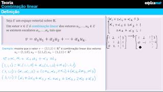 Combinação Linear de Vetores  Definição e Exemplo Prático [upl. by Arramas]