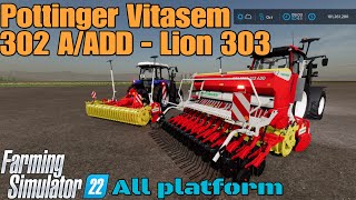 Pöttinger Vitasem 302 AADD  Lion 303  New mod for all platforms on FS22 [upl. by Soilisav]