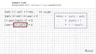 Zadanie 4 Matura maj 2011 PR Trygonometria [upl. by Vedetta]