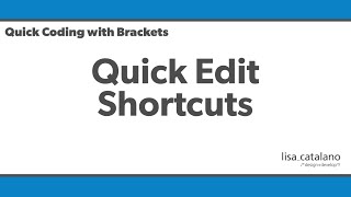 Quick Coding with Brackets  Quick Edit Shortcuts [upl. by Etienne]