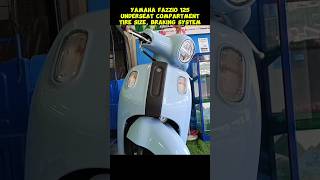 YAMAHA FAZZIO 125 COMPARTMENT TIRE SIZE BRAKING SYSTEM  DUDE YMARTV [upl. by Nagem612]