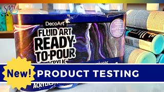 DecoArt READYMIXED Pouring Paint TESTING  Fluid Painting Experiment NEW Acrylic Pouring Product [upl. by Ys539]