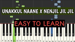 Unakkul naane X Nenjil jil jil song  piano notes unakkulnaane nenjil vikrampiano [upl. by Nuahsak88]