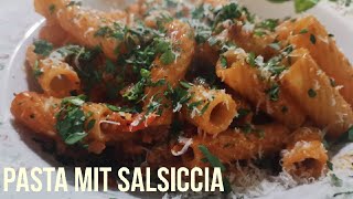 Tortiglioni con salsiccia  Pasta mit Italienischer Bratwurst alla BAYERS CUCINA ITALIANA [upl. by Linetta]