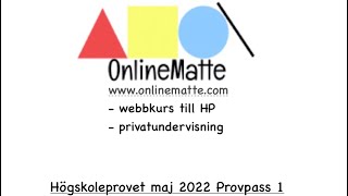 Högskoleprovet maj 2022 Provpass 1 Uppgift 2 [upl. by Bez]