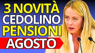 3 Novità Cedolino Pensioni di Agosto Pagamenti Bonus e Rimborsi [upl. by Elwina]