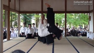 Aikido  Ueshiba Moriteru amp Ueshiba Mitsuteru demonstration at the Aikijinja Taisai 2013 [upl. by Suivatram299]