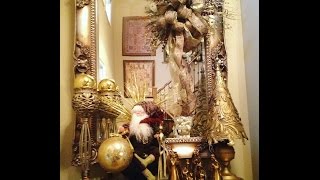 How to Decorate a Christmas Staircase and Foyer  Gold Christmas Decorations with Vibrant Creations [upl. by Rebel]