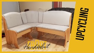 Eine ECKBANK neu beziehenpolstern  Sitzgarnitur Teil 3  UPCYCLING  EbArt [upl. by Placida]