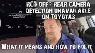 Toyota RCD off or Rear camera detection unavailable meaning and easy fix [upl. by Ehtyde]