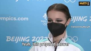 Shcherbakova Gleikhengauz  Interview after winning gold at the Olympic Games 2022 [upl. by Belldame439]