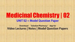 Medicinal Chemistry II 27 UNIT 02  Model Question Paper  BPharmacy 5th Semester  Medichem II [upl. by Apilef970]