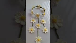 Floral Crochet Crown 👑 For Complete Tutorial Of that Pretty Crown Come to Crochetworld1721 love [upl. by Ro]