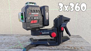 Parkside Performance 3x360 Cross Laser Level PKLLP 3360 A1 [upl. by Lennaj]