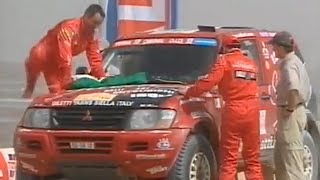 Paris Dakar 2002 Gianni Lora Lamia MMC Mitsubishi RALLIART Giletti yarns [upl. by Vikki]