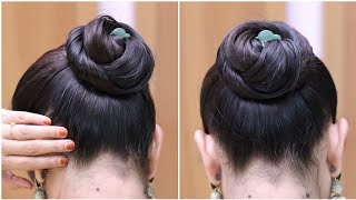 Oily Hair Clutcher Juda Hairstyle For Daily Wear  Easy Bun Hairstyle By Self  Clutcher hairstyles [upl. by Esinek57]