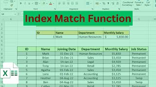 How to use Index Match Formula in Excel  Index Match Function in Excel [upl. by Nadoj]