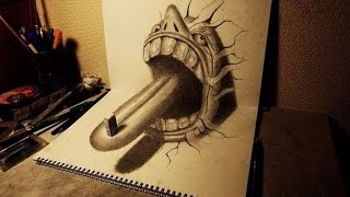 3d zeichnungen illusionу 3d zeichnungen bleistift [upl. by Dhiren936]