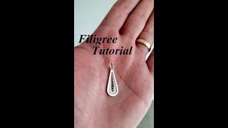 Basic Filigree tutorial Tear Drop Filigree Pendant in sterling silver [upl. by Ennovy]