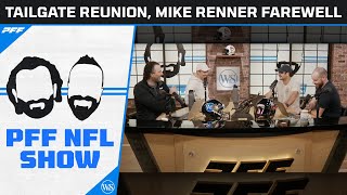 Tailgate reunion Mike Renner Farewell and Reacting to MJDs 2023 NFL Mock Draft  PFF NFL Show [upl. by Scholz]