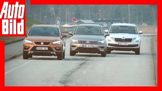 VW Tiguan vs Seat Ateca und Skoda Kodiaq 2017 Vergleich  Review [upl. by Falo]